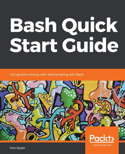 Cover of book titled “Bash Quick Start Guide” with a photo of a coral mural